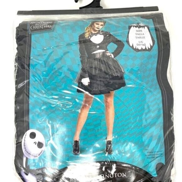 Disney The Nightmare Before Christmas Jack Skellington Halloween Costume Size Lg - Picture 2 of 12